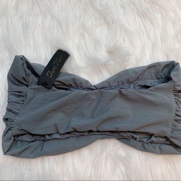 Nwt! Tart Noir Gray Ruched Bandeau Bra, S. - Picture 4 of 5
